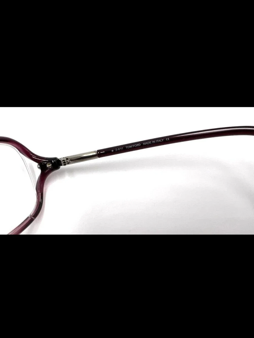 Tom Ford Women's Purple Rectangular Optical Eyewear Glasses Frames